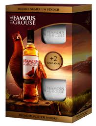 Zestaw Famous Grouse whisky + 2 szklanki