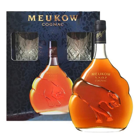 Cognac Meukow VSOP Superior + 2 szklanki